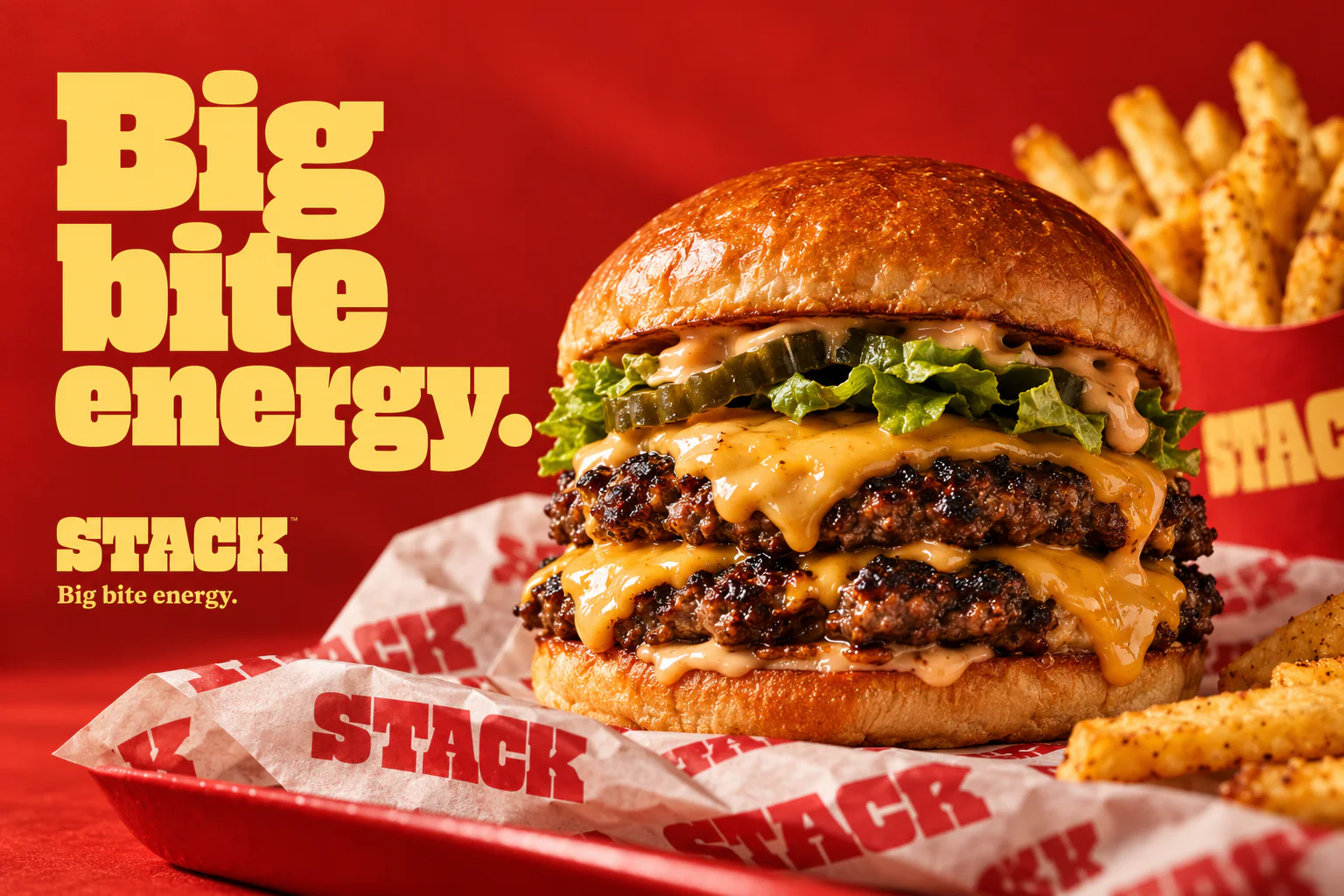 STACK · Big bite energy.