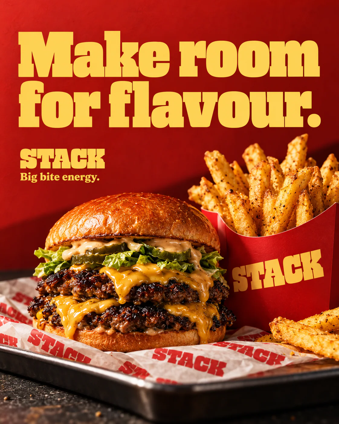 STACK · Key visual 2 · Red and butter