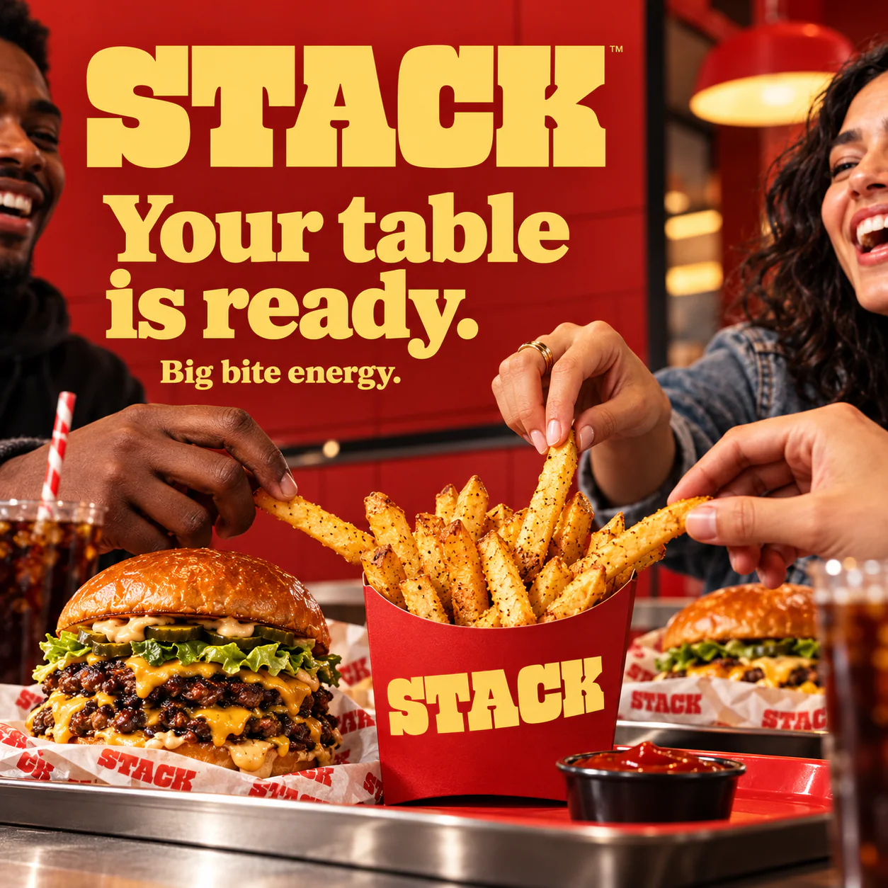 STACK · Digital ad 2 · Red and butter