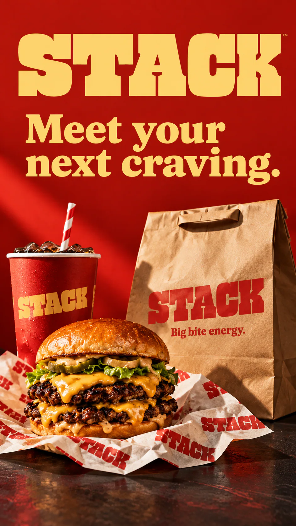 STACK · Digital ad 5 · Red and butter