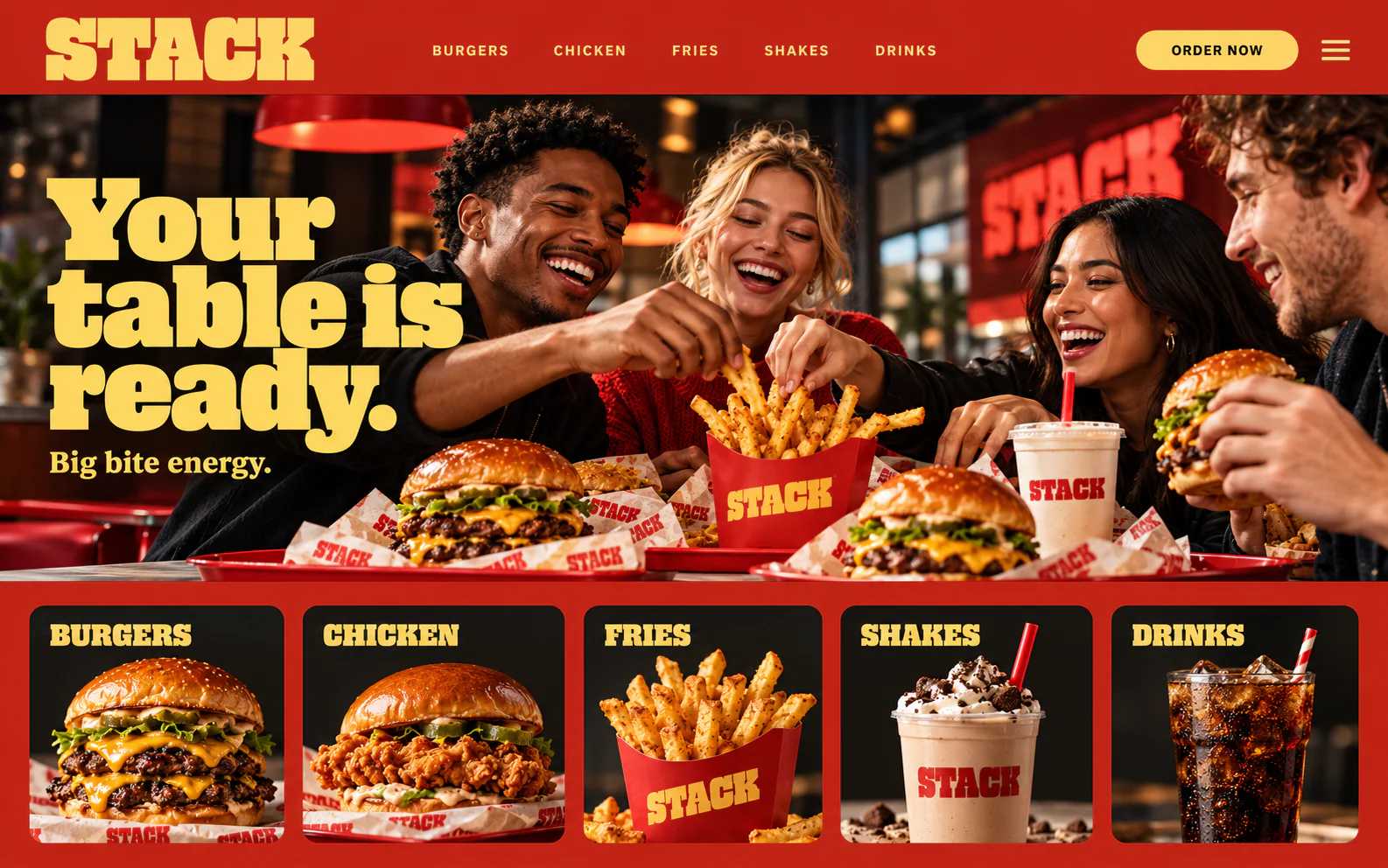 STACK · Visual mockup · website concept · desktop