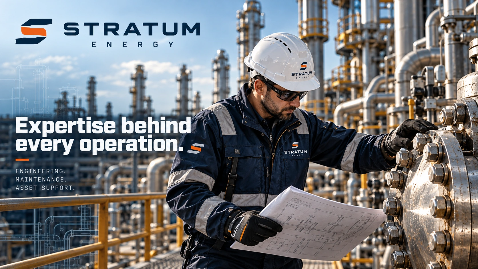 STRATUM ENERGY · Key visual: people and experience · The work of inspection