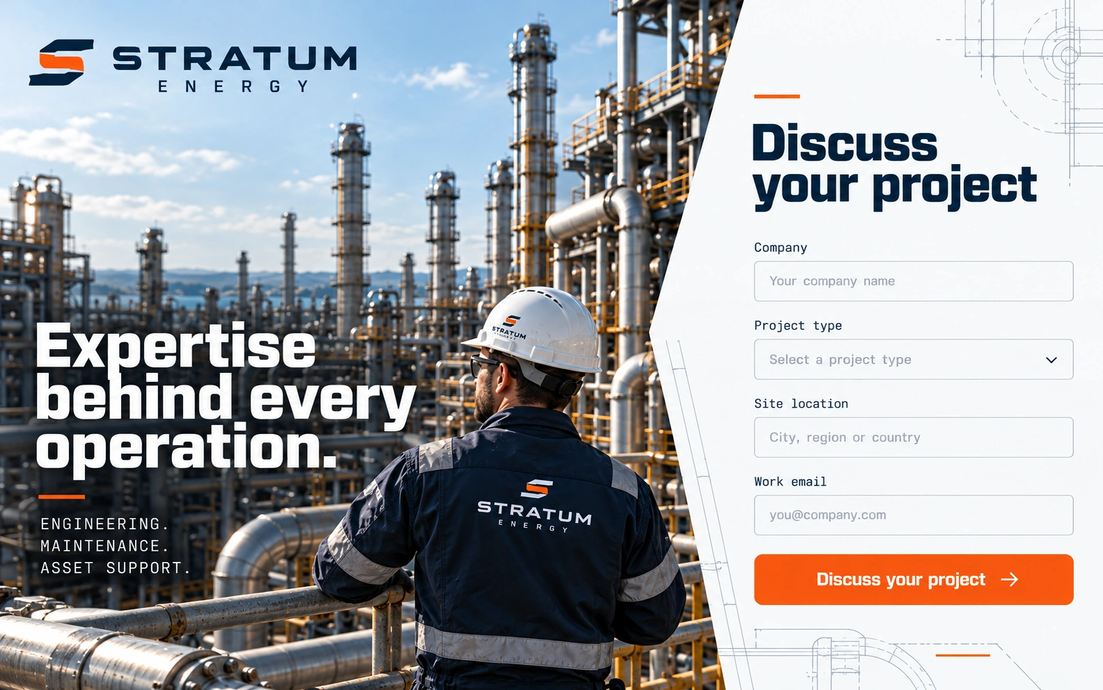 STRATUM ENERGY · The next step · concept mockup