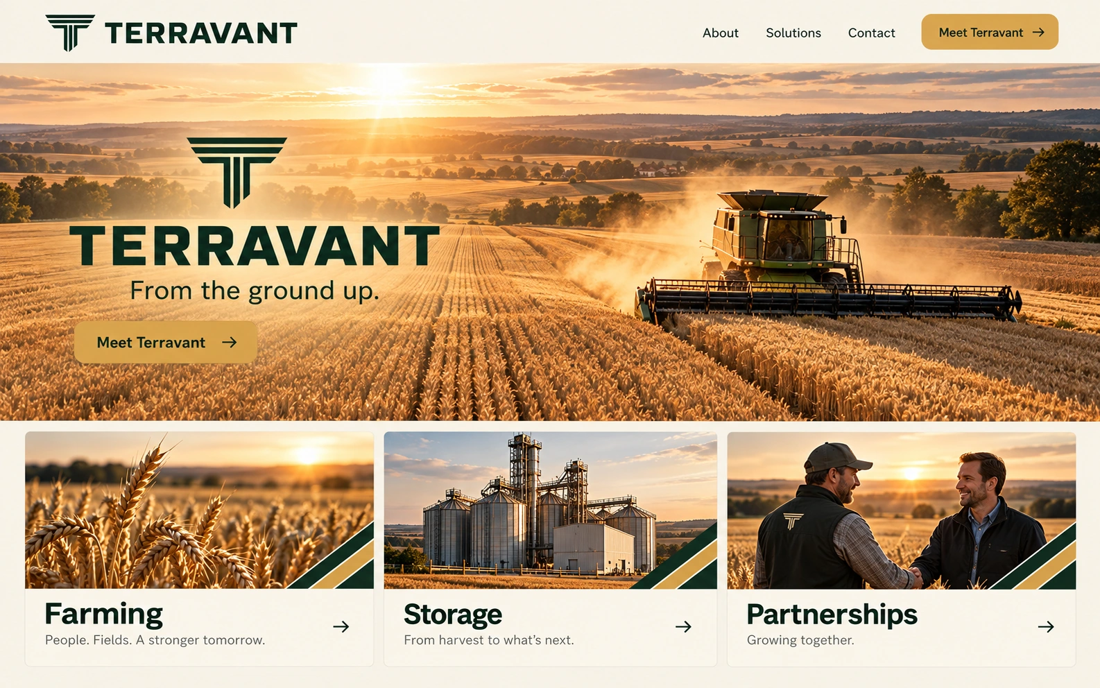 TERRAVANT · Machetă vizuală · website conceptual · desktop