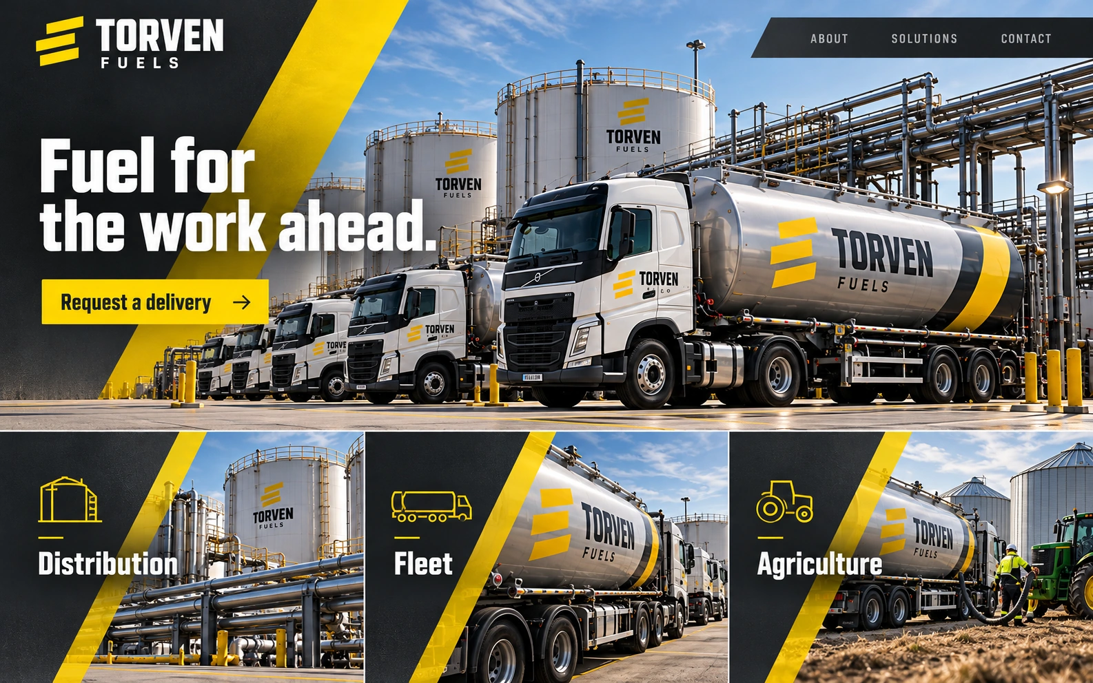 TORVEN FUELS · Visual mockup · website concept · desktop