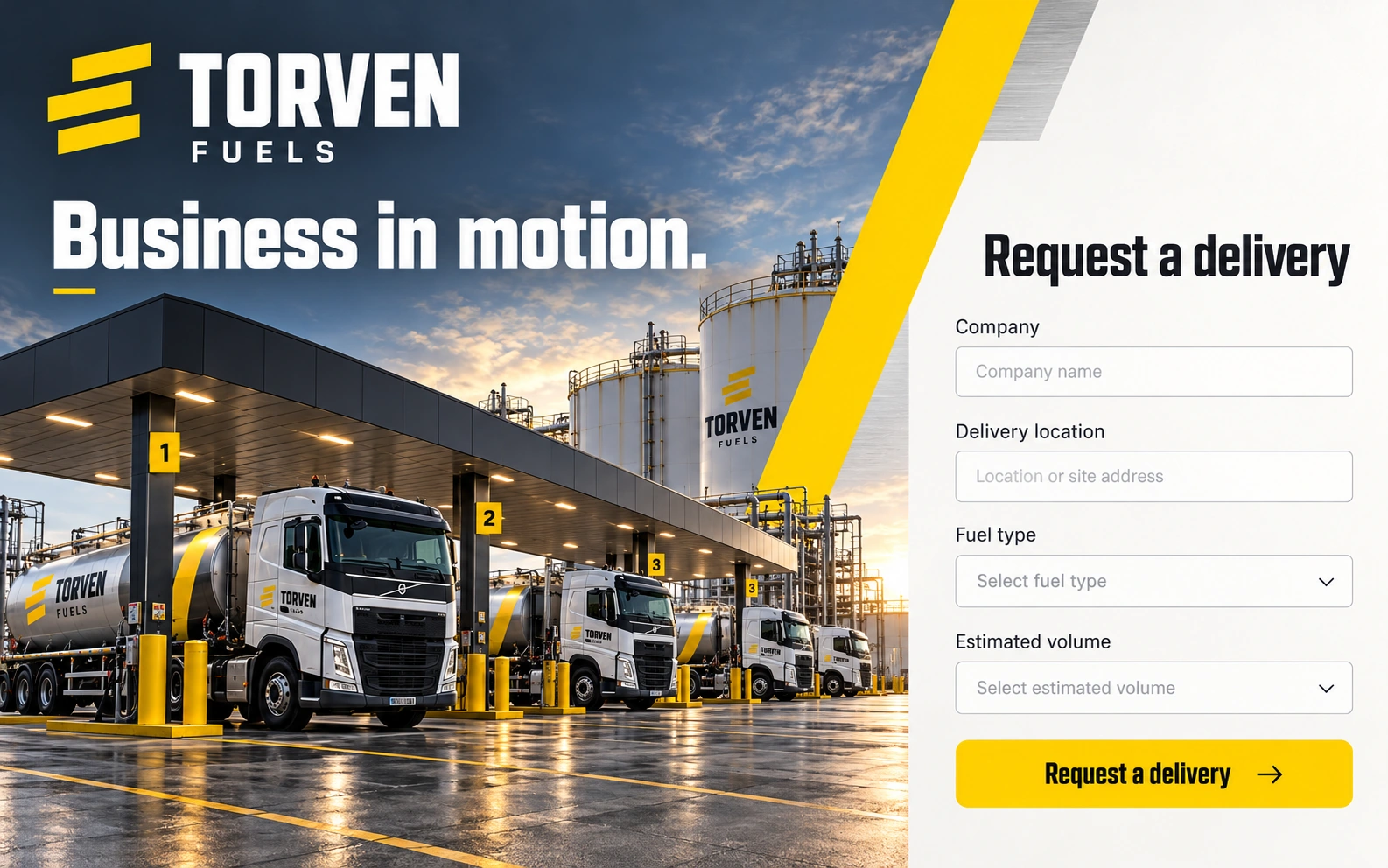 TORVEN FUELS · The next step · concept mockup