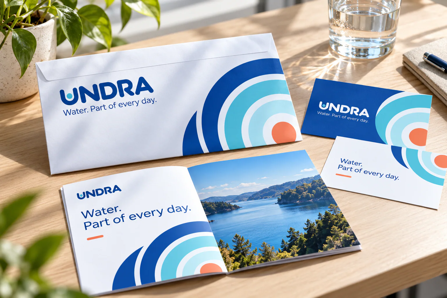 UNDRA · Identity in use · mockup