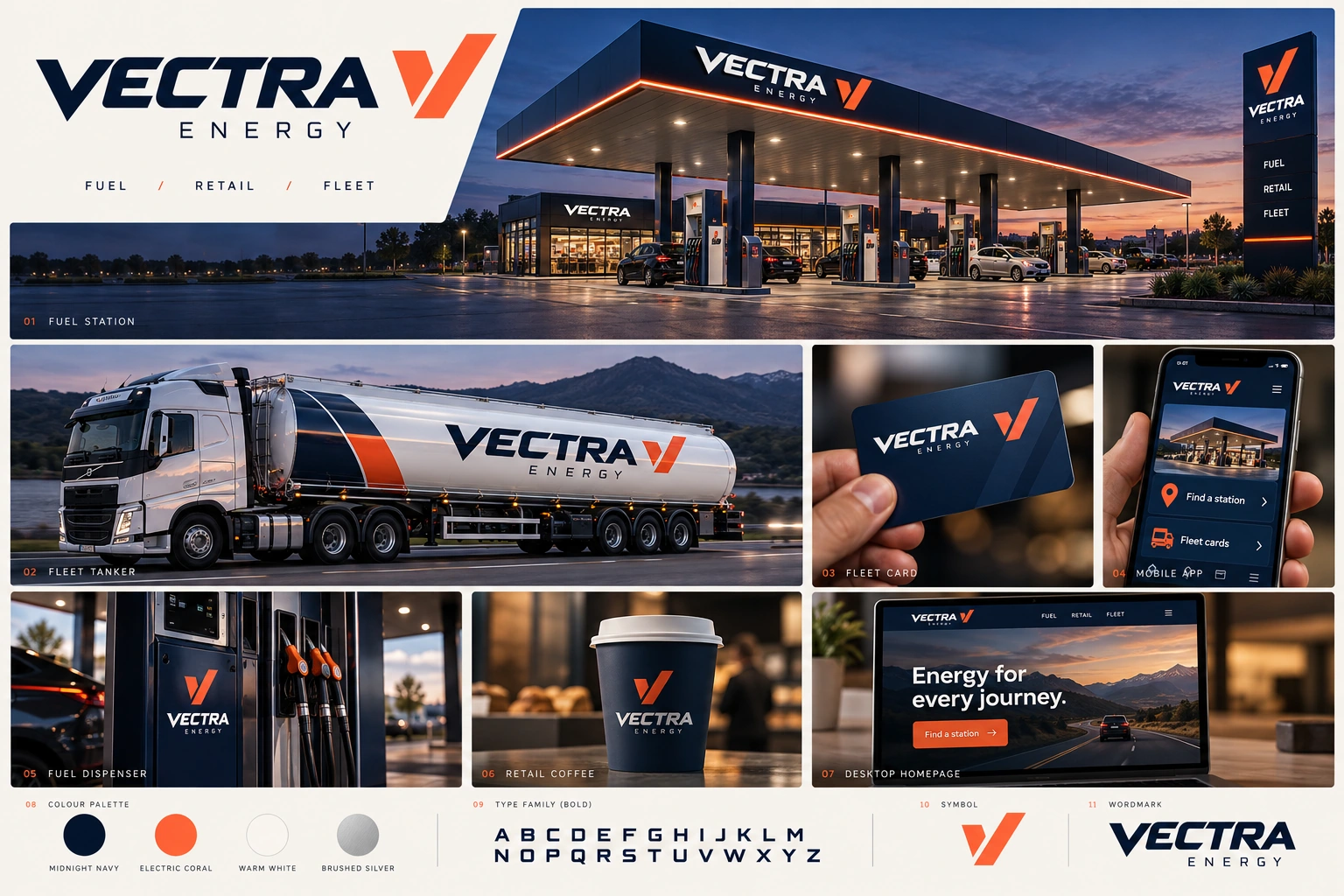 VECTRA ENERGY · Moodboardul direcției · Aplicații comune și planșe