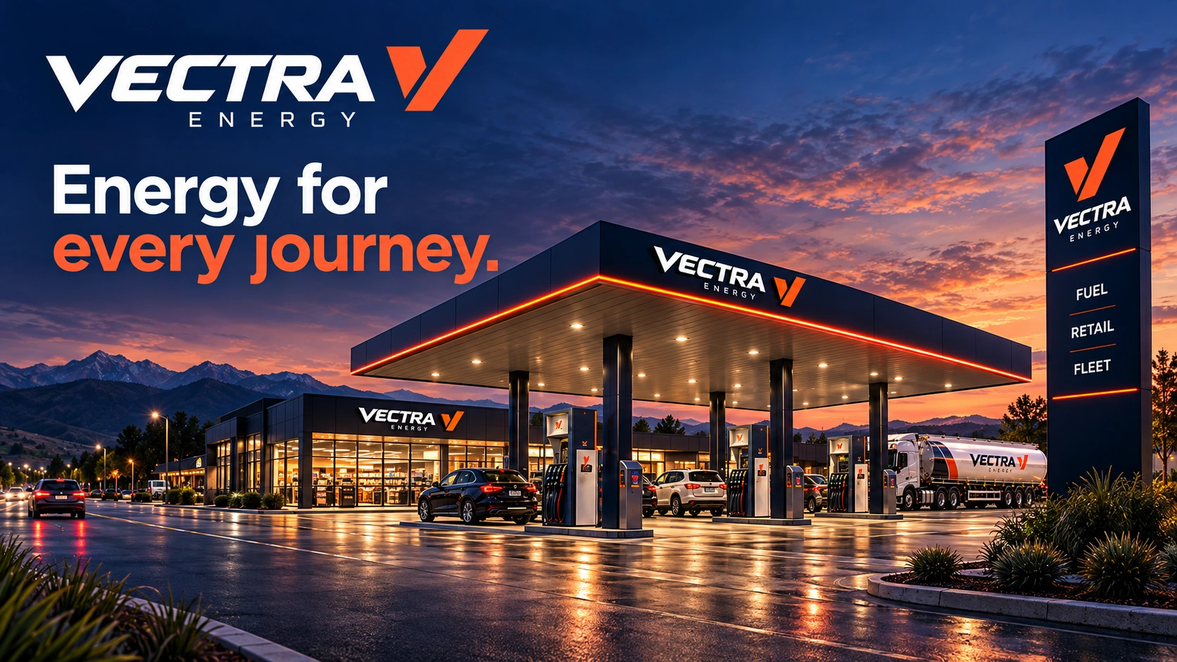 VECTRA ENERGY · One identity. Different reasons to keep moving.