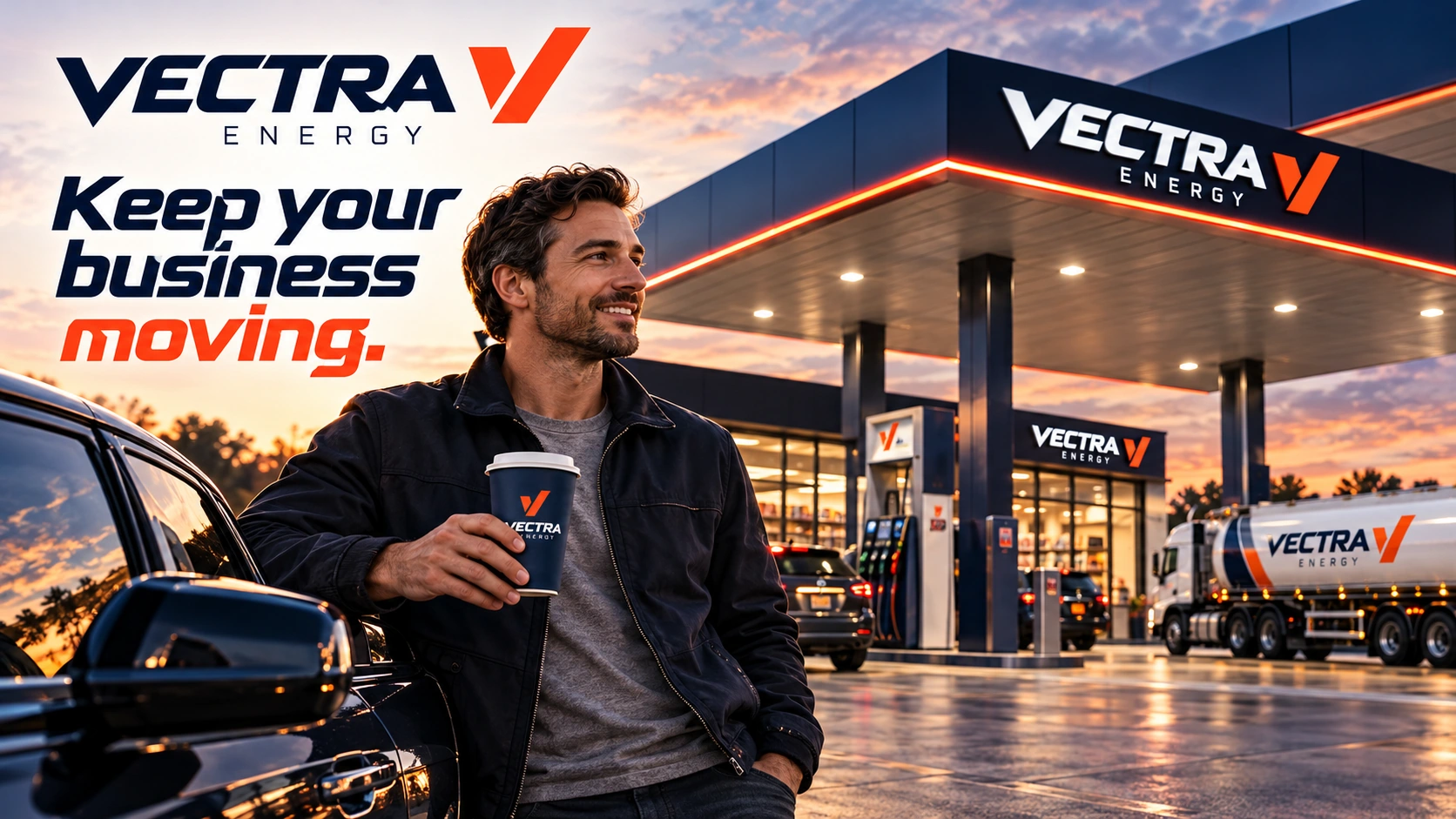 VECTRA ENERGY · Key visual: oamenii și experiența · Un moment pe drum