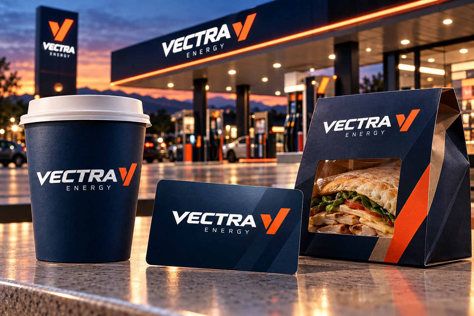 VECTRA ENERGY · Identitate aplicată · mockup