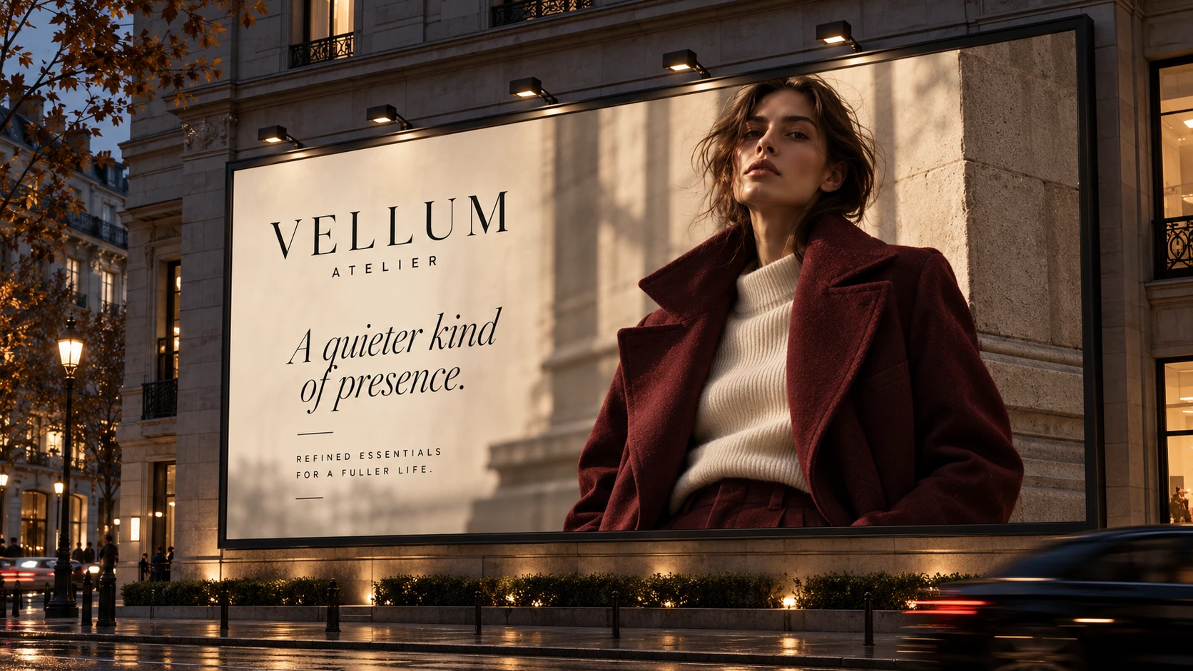 VELLUM ATELIER · Outdoor · placement mockup