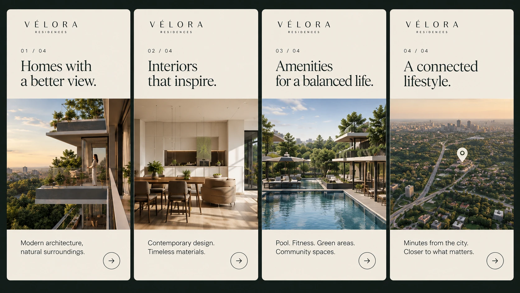 VÉLORA RESIDENCES · Key visuals 001 · The brand world