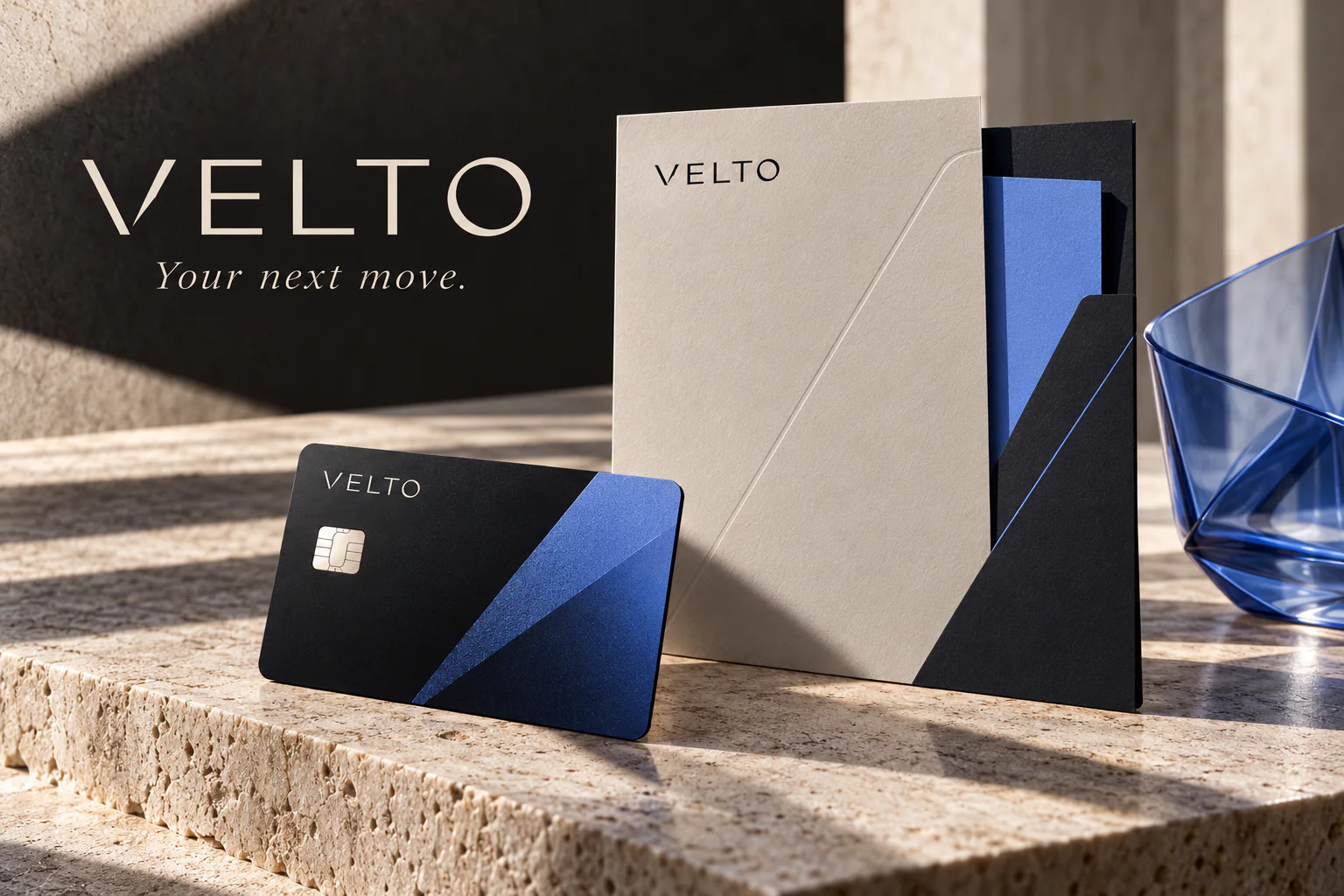 VELTO · Identitate aplicată · mockup