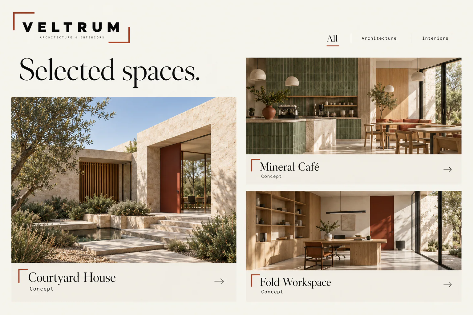 VELTRUM · The next step · concept mockup