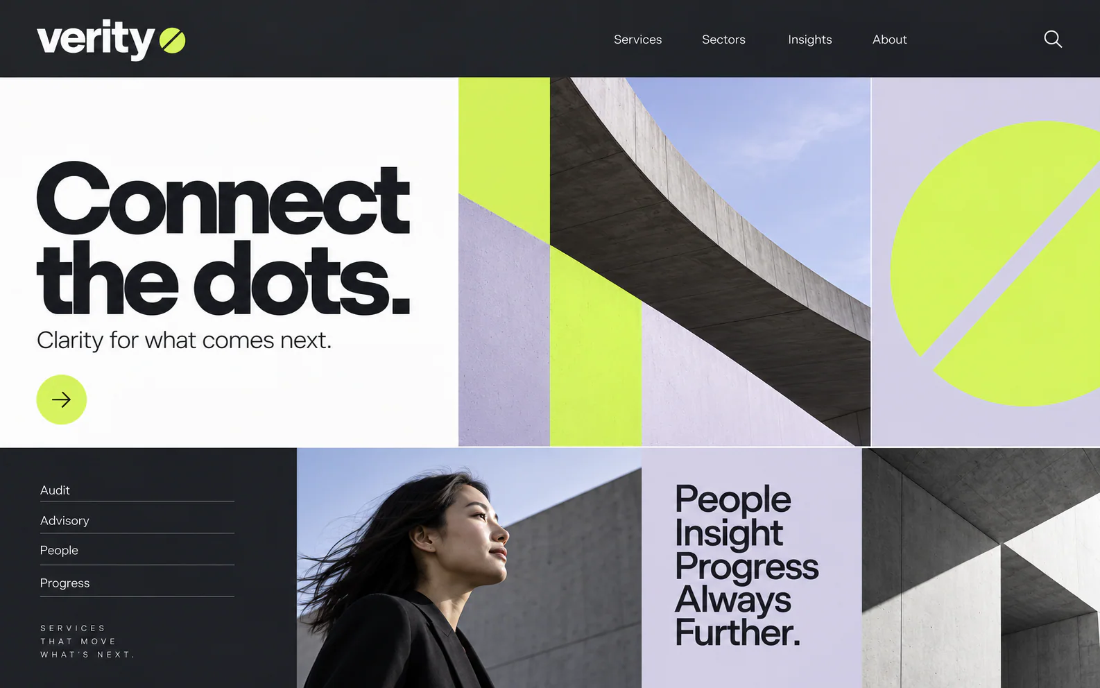 VERITY · The next step · concept mockup