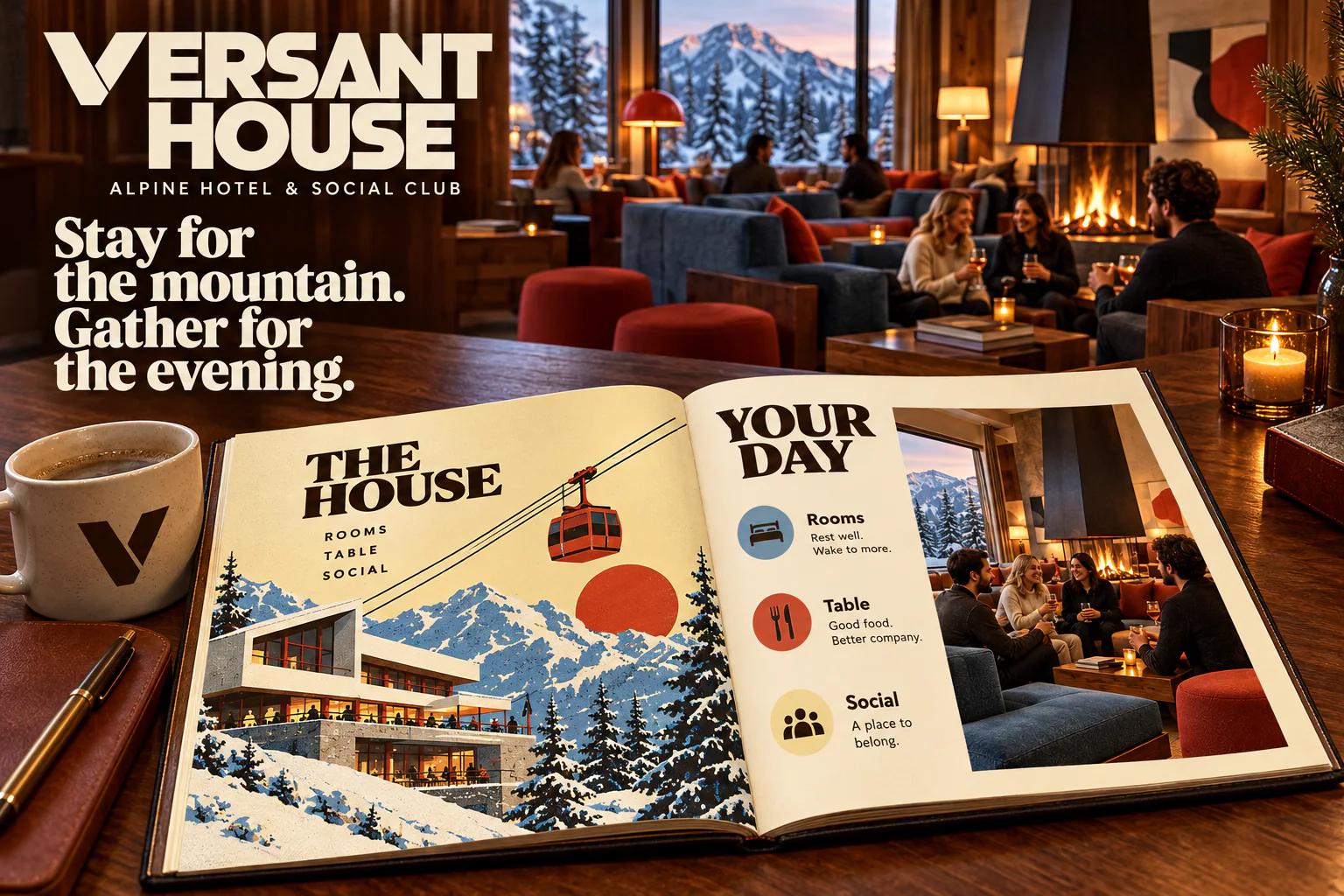 VERSANT HOUSE · Identity in use · mockup