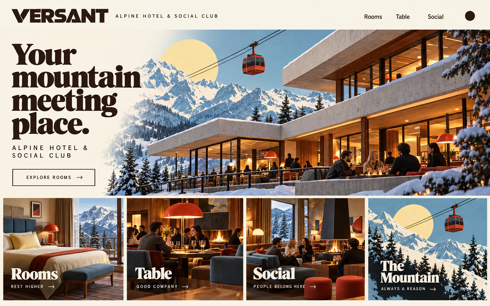 VERSANT HOUSE · Visual mockup · website concept · desktop
