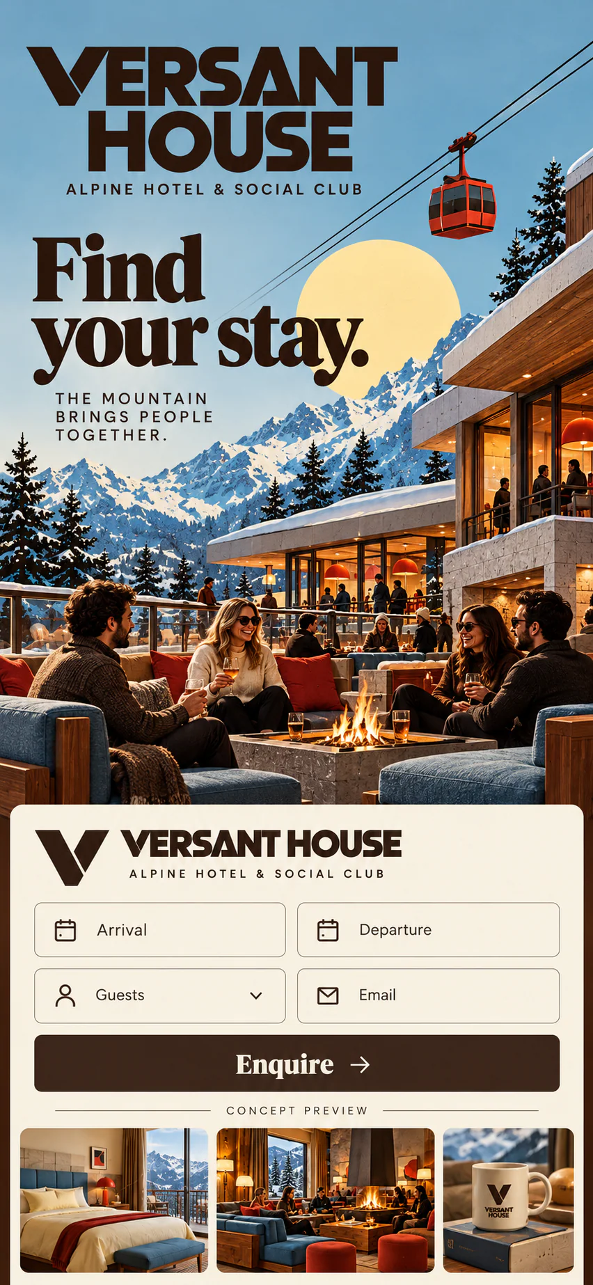 VERSANT HOUSE · Visual mockup · website concept · mobile