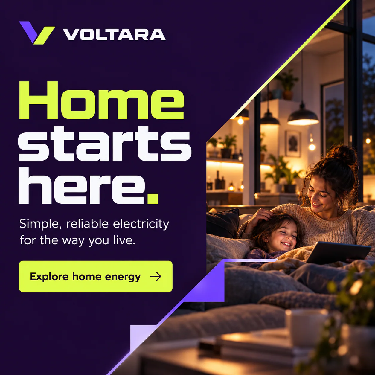 VOLTARA · Digital ad 2 · Warm interiors