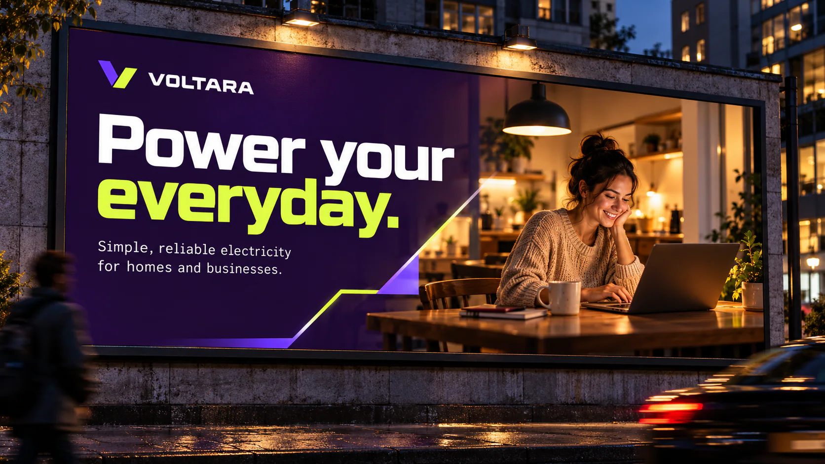 VOLTARA · Outdoor · placement mockup
