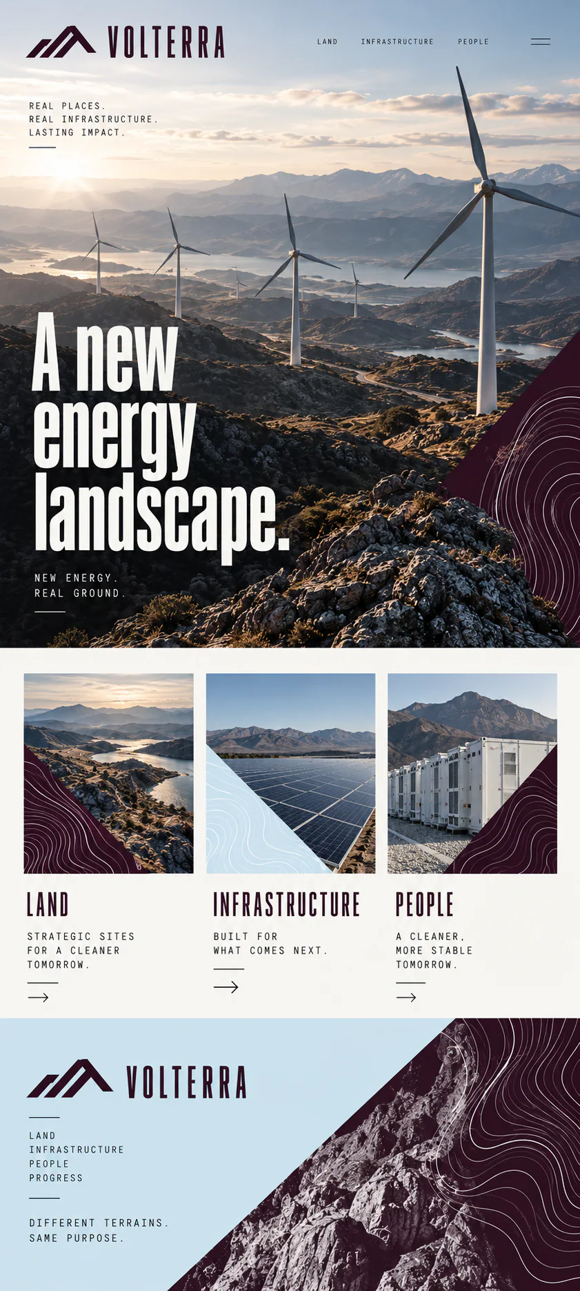 VOLTERRA · Visual mockup · website concept · mobile