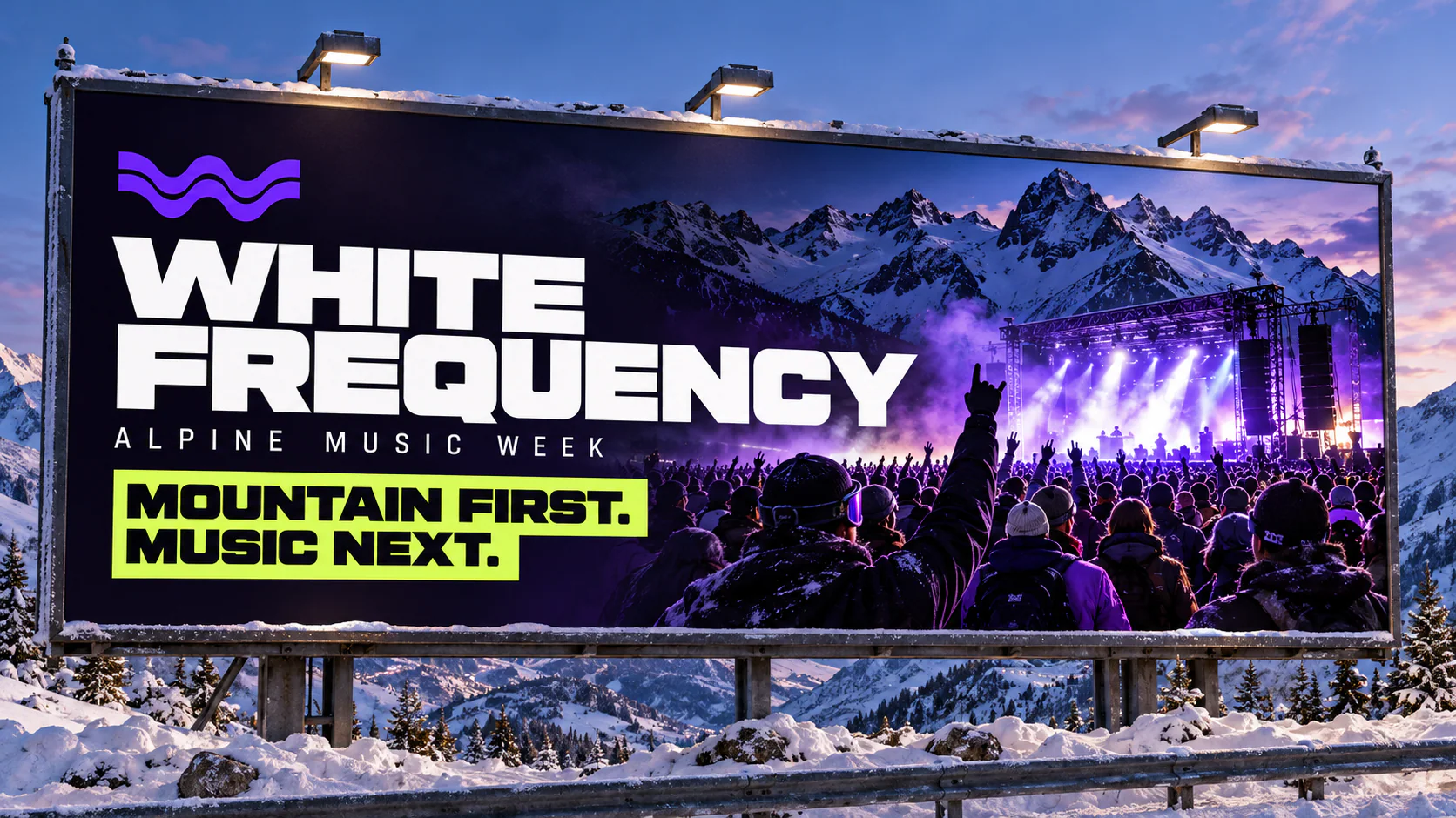 WHITE FREQUENCY · Outdoor · placement mockup