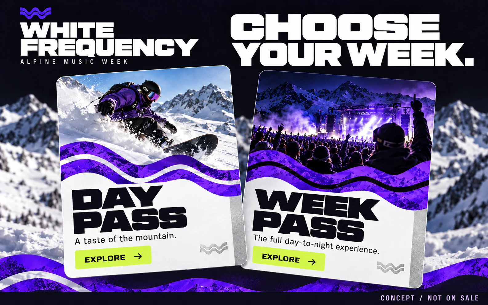 WHITE FREQUENCY · The next step · concept mockup